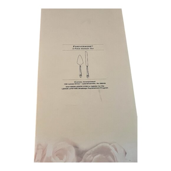 Lenox Forevermore 2 Piece Cake & Dessert Server Set Silver Plate With Gift Box - Picture 8 of 9